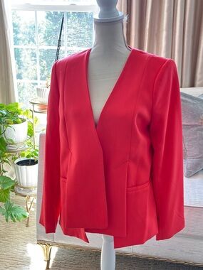 RACHEL Rachel Roy Vibrant Orange Open-Front Blazer